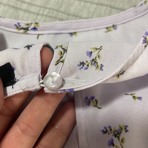 MIXED THREADS | Women’s Floral Ruffle Sleeve Smocked Peplum Top NWT Size M - Picture 7 of 7